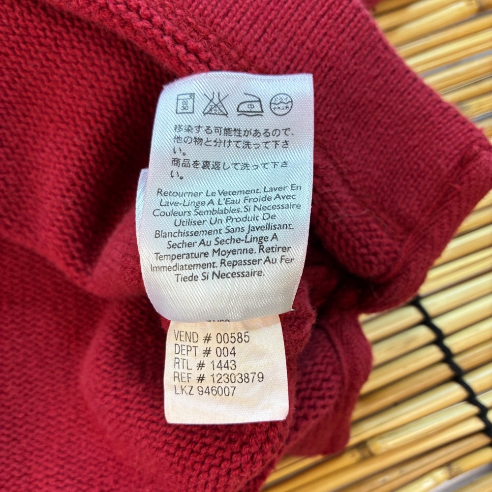 Eddie Bauer Mens Large Tall Red Cotton Crew Neck Sweater Outdoor Outfitter L T - Picture 8 of 9